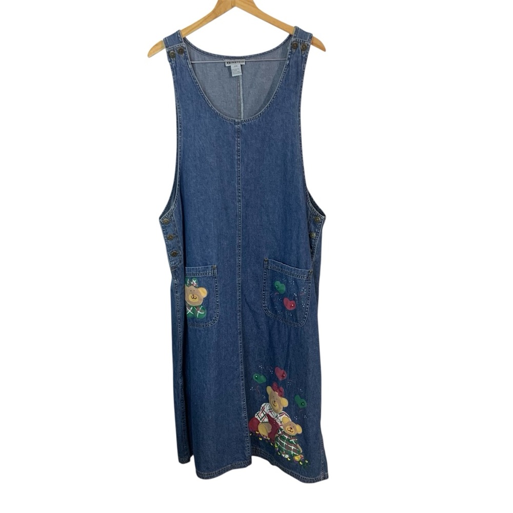 HAIKS 100% Cotton Vintage Hand Painted Denim Jumper Sz 22W